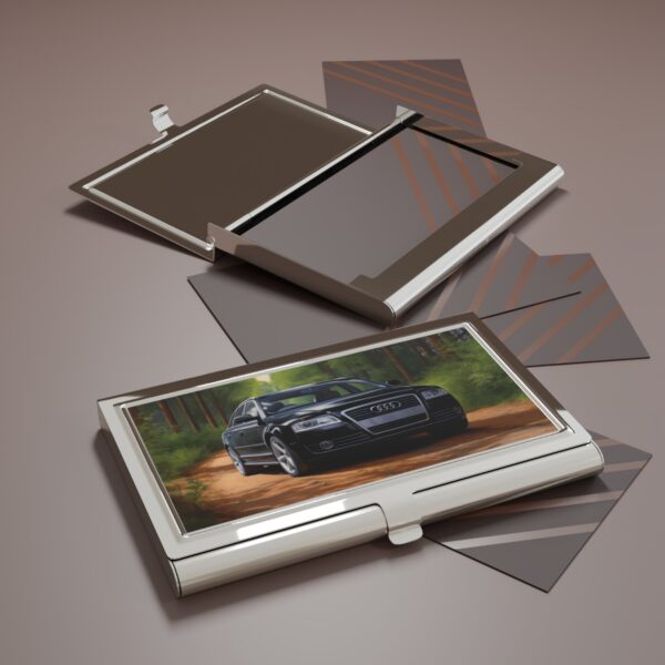 Audi on Wooded Road Business Card Holder