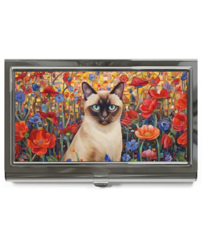 73415 138 400x480 - Abstract Expressionism Style Siamese Cat Art Print Business Card Holder