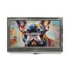 Abstract Expressionism Style French Bulldog in Garden Business Card Holder
