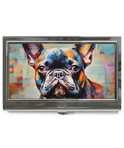 Abstract Expressionism Style French Bulldog Art Print Business Card Holder