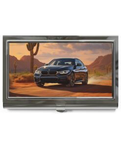 BMW on Desert Road Business Card Holder