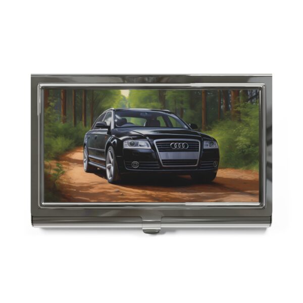 Audi on Wooded Road Business Card Holder