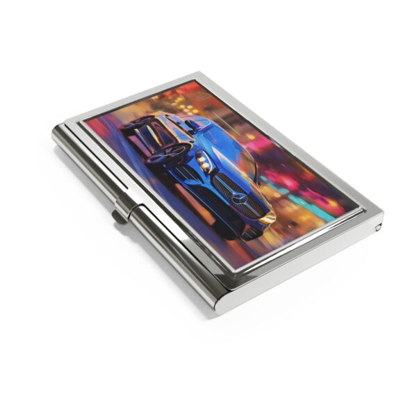 Fine Art Print of a Mercedes Driving at Night Business Card Holder
