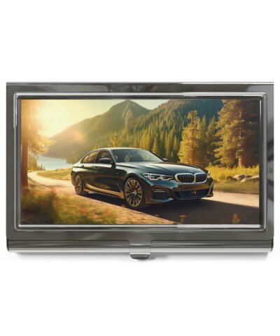 Fine Art Print of a BMW on Mountain Road Business Card Holder
