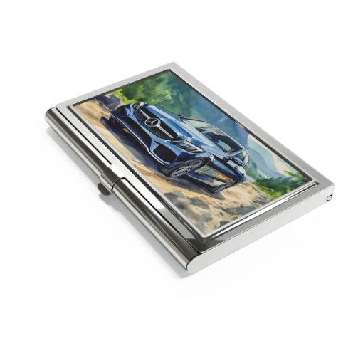Watercolor Art Print of a Mercedes on Mountain Road Business Card Holder