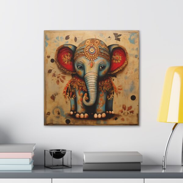 Folk Art Baby Elephant Canvas Gallery Wraps
