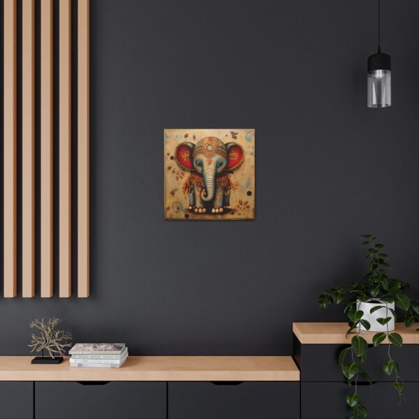 Folk Art Baby Elephant Canvas Gallery Wraps