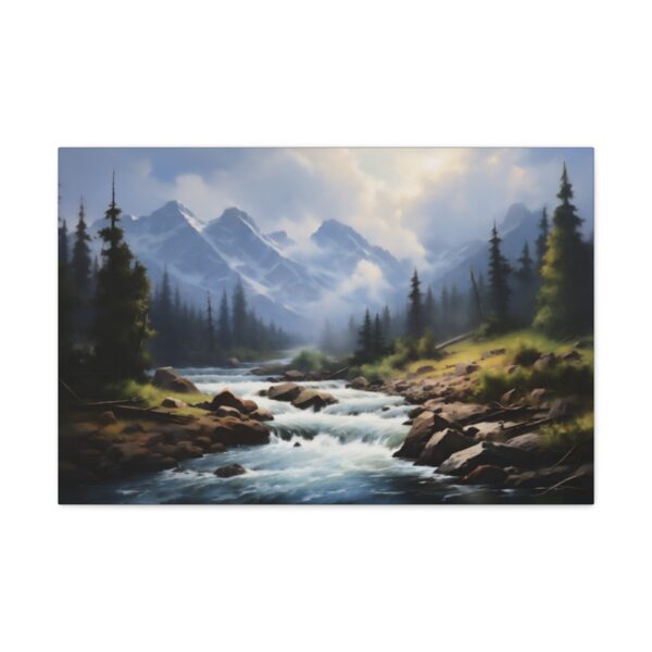 Mountain Stream Naturalism Style Oil Fine Art Print Canvas Gallery Wraps