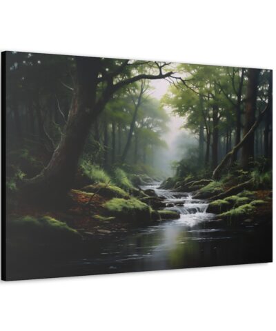 Naturalism Style Oil Painting of Woodland Stream Fine Art Print Canvas Gallery Wraps