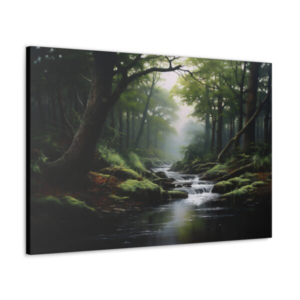 Naturalism Style Oil Painting of Woodland Stream Fine Art Print Canvas Gallery Wraps