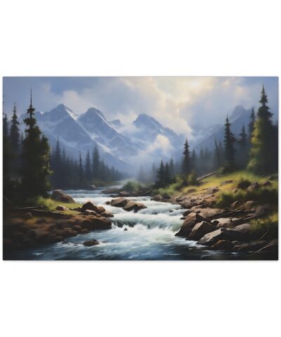 Mountain Stream Naturalism Style Oil Fine Art Print Canvas Gallery Wraps