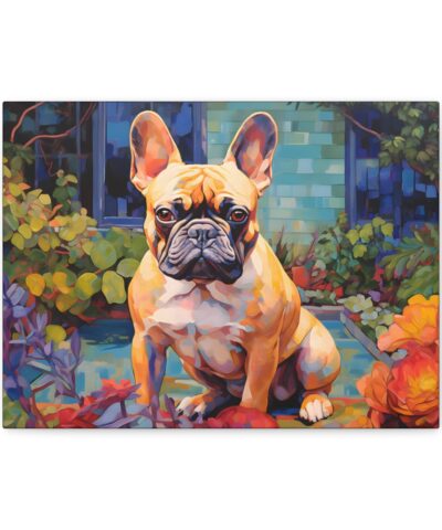 33723 22 400x480 - French Bulldog on Patio Scene Fine Art Print Canvas Gallery Wraps - Horizontal