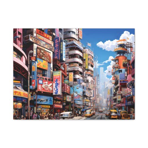 Japandi Urban Scene Fine Art Print Canvas Gallery Wraps