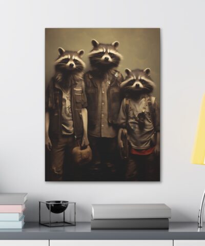 33729 35 400x480 - Urban Raccoon Family Portrait Painting Fine Art Print Canvas Gallery Wraps