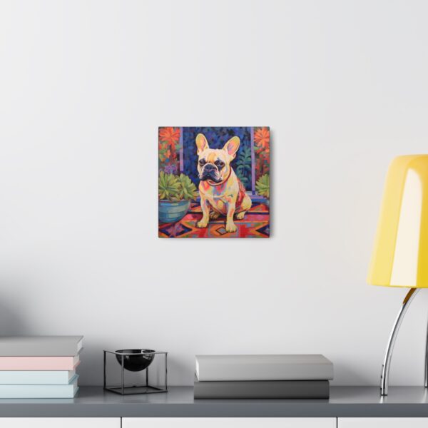 French Bulldog on Patio Scene Fine Art Print Canvas Gallery Wraps