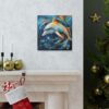 Abstract Dolphin Canvas Wall Art - This Art Print Makes the Perfect Gift for any Nature Lover. Uplifting Decor.