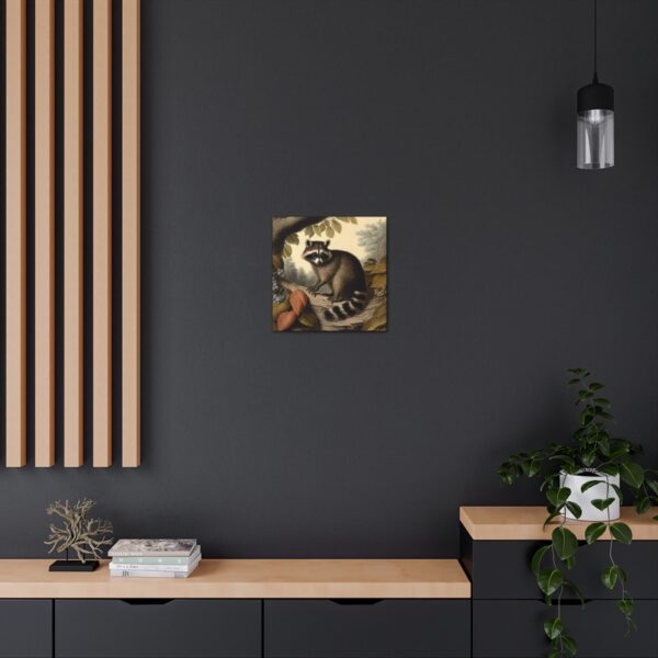 Raccoon Vintage Antique Retro Canvas Wall Art – This Art Print Makes the Perfect Gift for any Nature Lover. Uplifting Decor.