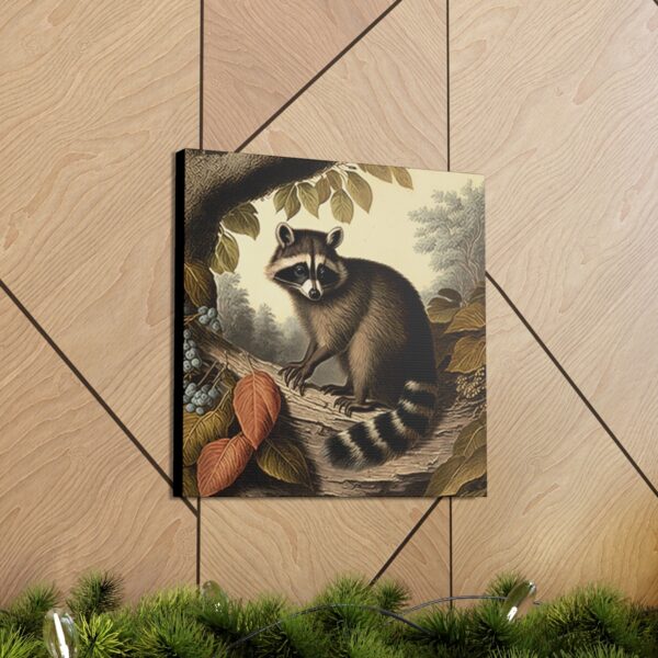 Raccoon Vintage Antique Retro Canvas Wall Art – This Art Print Makes the Perfect Gift for any Nature Lover. Uplifting Decor.