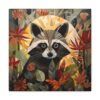 Art Deco Raccoon Portrait Canvas Wall Art - This Art Print Makes the Perfect Gift for any Nature Lover. Uplifting Decor.