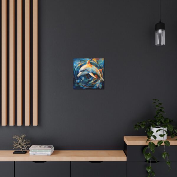 Abstract Dolphin Canvas Wall Art – This Art Print Makes the Perfect Gift for any Nature Lover. Uplifting Decor.