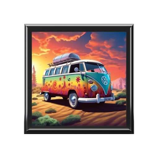 BOHO Hippy 60’s 70’s Psychedelic Hippy VW Van – Volkswagen Van – Jewelry Keepsake Trinkets Box