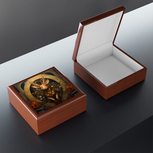 Mythical Jackalope Art Print Jewelry Keepsake Trinkets Box