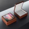 Pastel Painting of Misty Fall Morning Jewelry Keepsake Trinkets Box