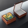 Art Nouveau Golden Dolphin Fine Art Print Jewelry Keepsake Trinkets Box