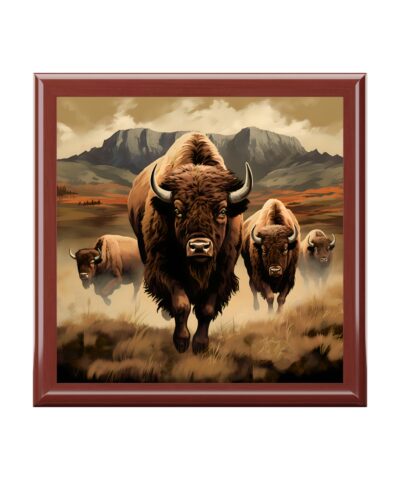 Herd of American Bison / Buffalo Jewelry Keepsake Trinkets Box