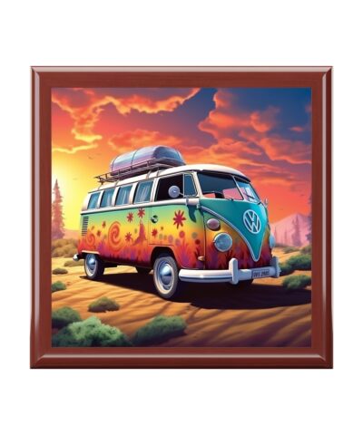 BOHO Hippy 60’s 70’s Psychedelic Hippy VW Van – Volkswagen Van – Jewelry Keepsake Trinkets Box