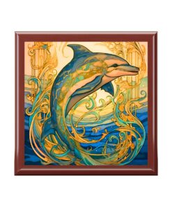 72882 171 247x296 - Art Nouveau Golden Dolphin Fine Art Print Jewelry Keepsake Trinkets Box