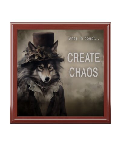 72882 21 400x480 - When in Doubt... Create Chaos Wolf Businesswoman Quote Jewelry Keepsake Trinkets Box