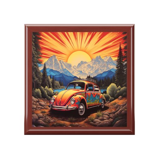 BOHO Hippy 60’s 70’s Psychedelic Hippy VW Bug – Volkswagen Beetle – Jewelry Keepsake Trinkets Box