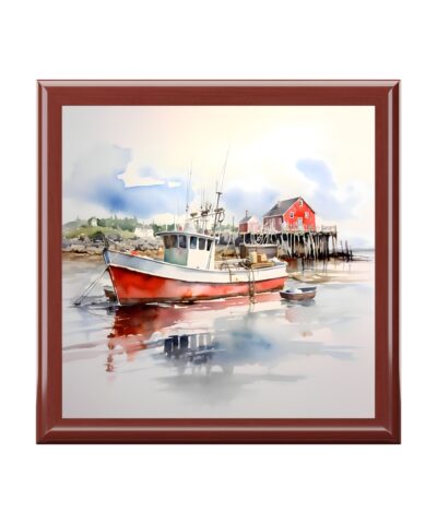 Maine Lobster / Fishing Boat Jewelry Keepsake Trinkets Box