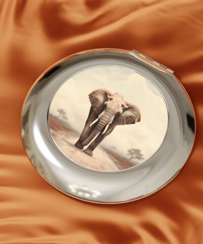 Bull Elephant Art Print Compact Travel Mirror