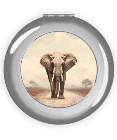 Bull Elephant Art Print Compact Travel Mirror
