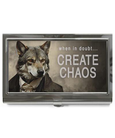 73415 24 400x480 - When in Doubt... Create Chaos Wolf Businessman Quote Business Card Holder