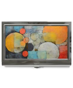 Geometric Abstract Oil Painting Art Business Card Holder
