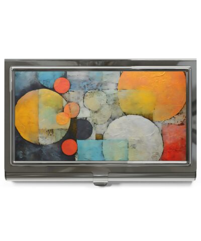 Geometric Abstract Oil Painting Art Business Card Holder