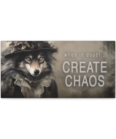 75755 29 400x480 - When in Doubt... Create Chaos Wolf Businesswoman Quote 20" x 10" Canvas Gallery Wraps