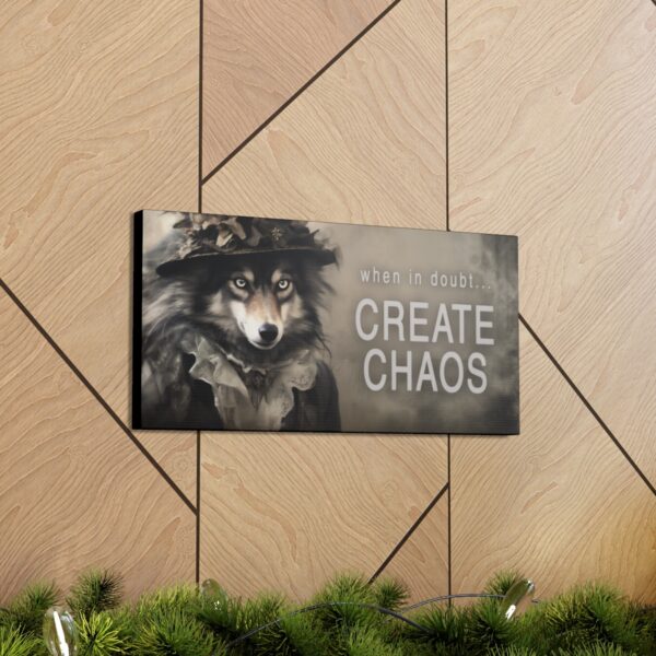 When in Doubt… Create Chaos Wolf Businesswoman Quote 20″ x 10″ Canvas Gallery Wraps