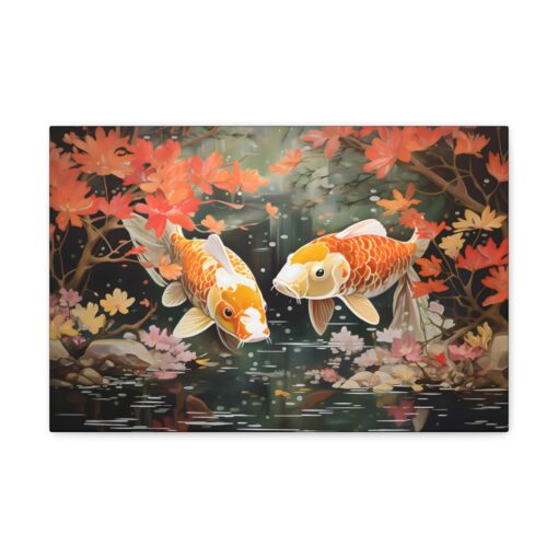 Japandi Koi Pond Fine Art Print Canvas Gallery Wraps