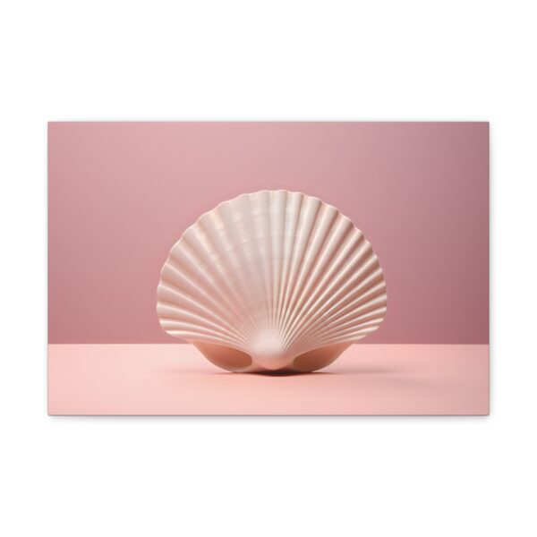 Minimalism Scalloped Seashell Painting –  Fine Art Print Canvas Gallery Wraps