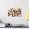 Mother Elephant with Baby Watercolor Painting - Fine Art Print Canvas Gallery Wraps