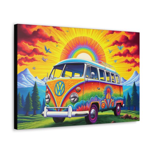 60’s 70’s VW Van with Psychedelic BOHO Hippy Graphics Fine Art Print Canvas Gallery Wraps