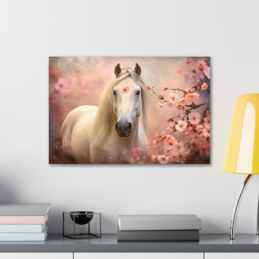 Japandi White Stallion Fine Art Print Canvas Gallery Wraps