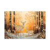 Japandi Doe and Fawn in Birch Forest Scene Fine Art Print Canvas Gallery Wraps
