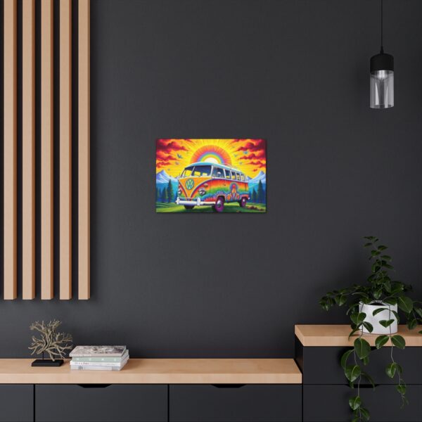 60’s 70’s VW Van with Psychedelic BOHO Hippy Graphics Fine Art Print Canvas Gallery Wraps