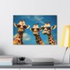 Three Giraffes on Vacation Painting - Fine Art Print Canvas Gallery Wraps
