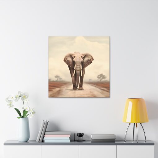 Minimalism Bull Elephant Art Print on Canvas Gallery Wrap